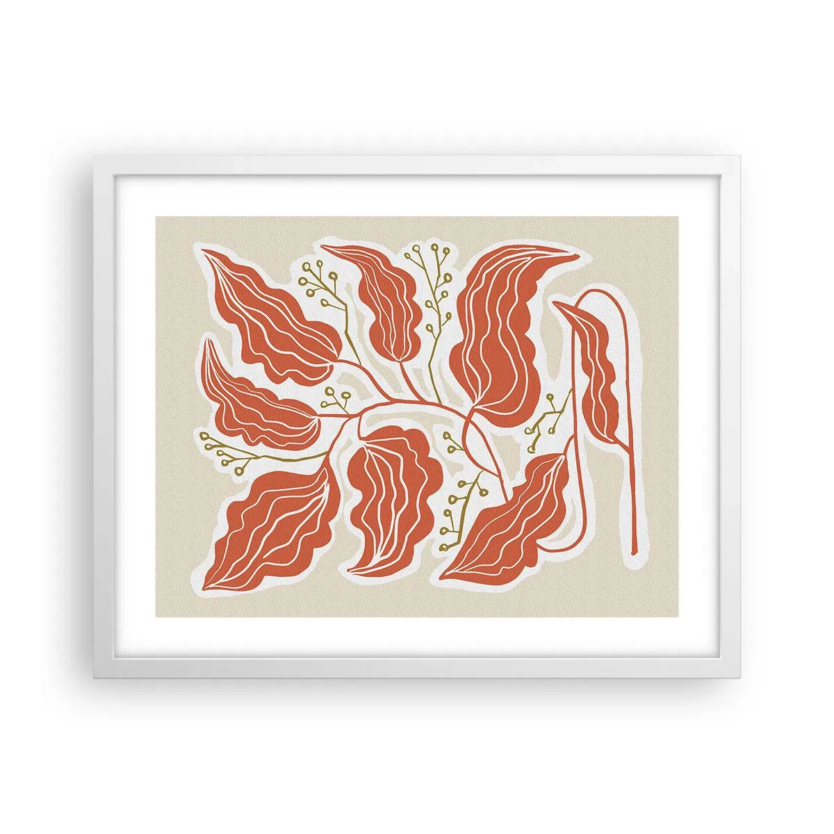 Pôster em moldura branca - Folclórico e coral - 50x40 cm
