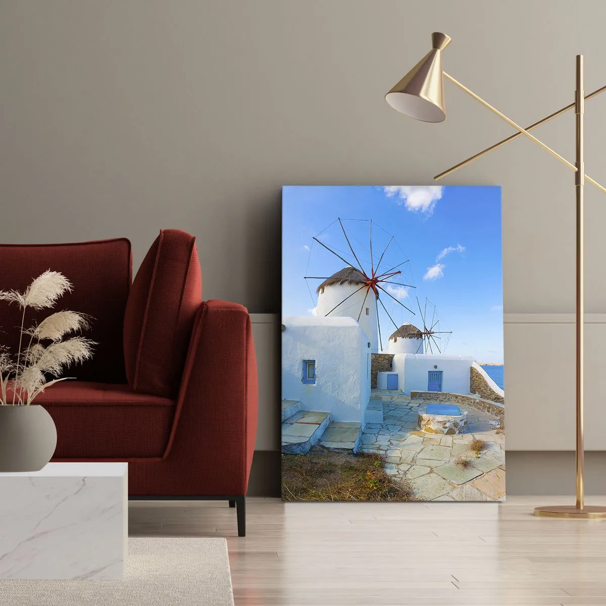 Quadro em tela - Vento azul do mar - 50x70 cm