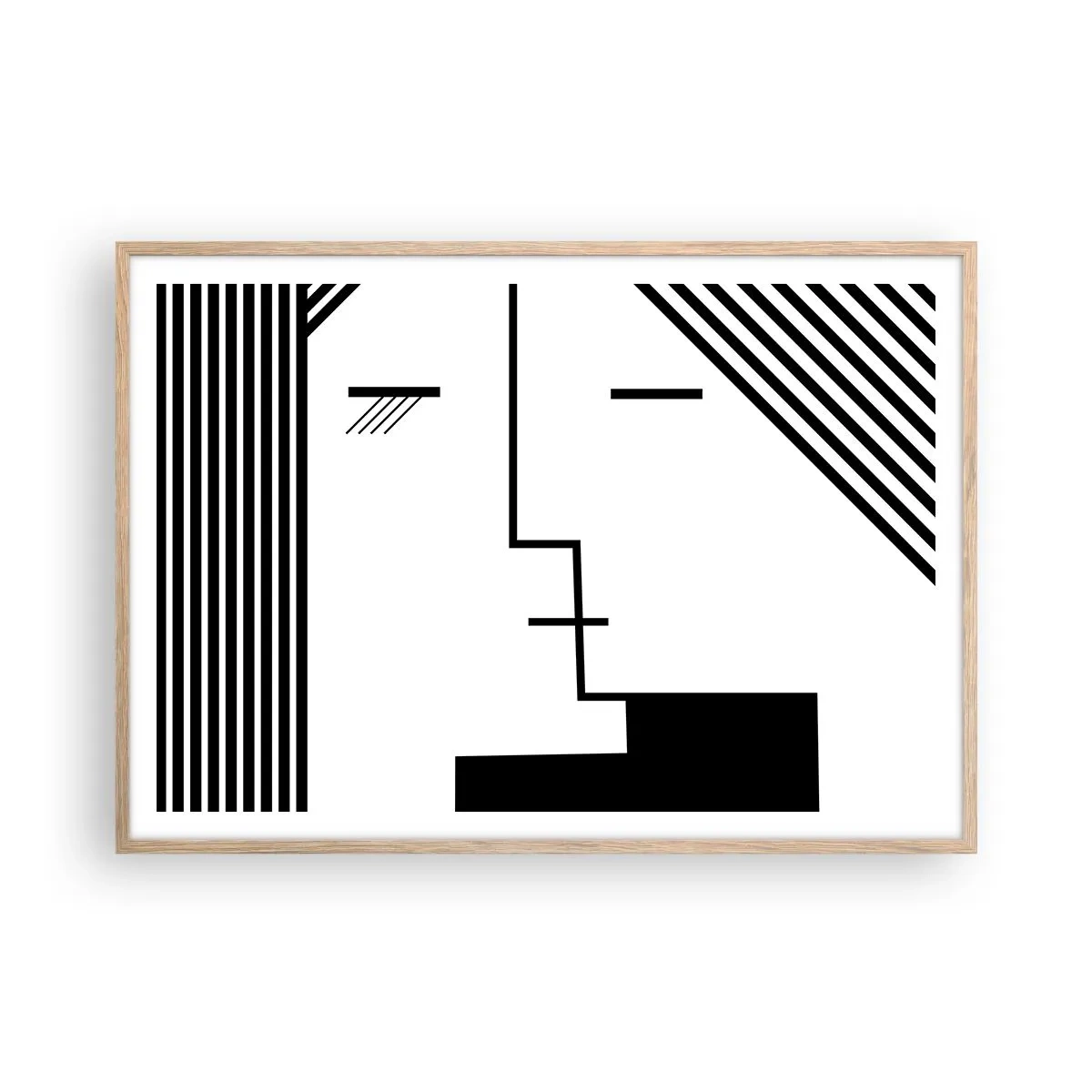 Pôster com moldura de carvalho claro - Apenas um beijo - 100x70 cm