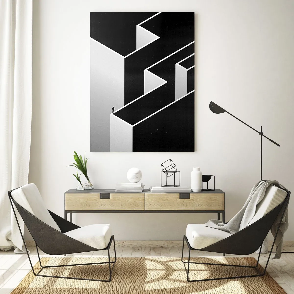 Quadro em vidro - Solidão no topo - 50x70 cm