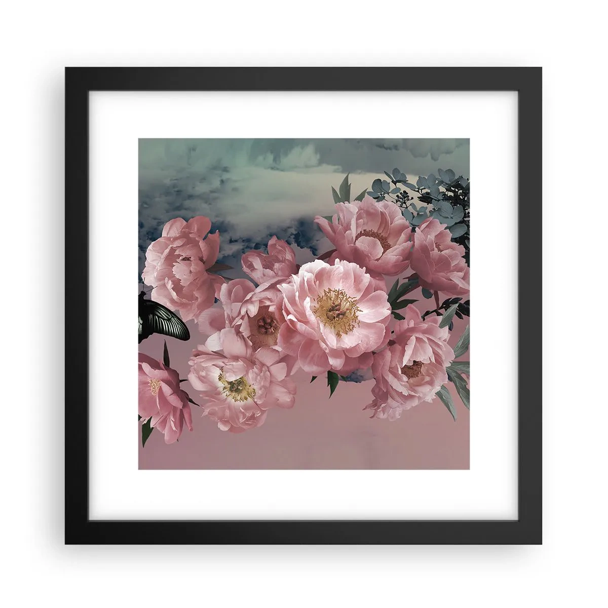 Pôster com moldura preta - O auge do romantismo - 30x30 cm