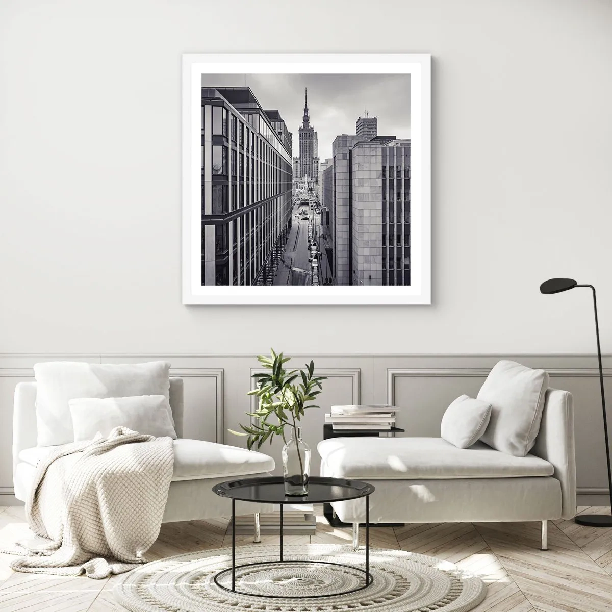 Pôster em moldura branca - Vale de Varsóvia - 40x40 cm