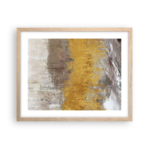 Pôster com moldura de carvalho claro - Uma explosão dourada - 50x40 cm