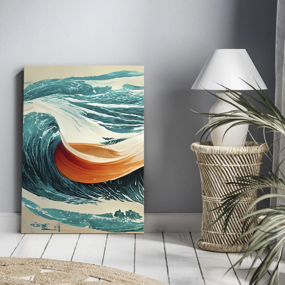 Quadro em tela - O sonho de um surfista - 65x120 cm