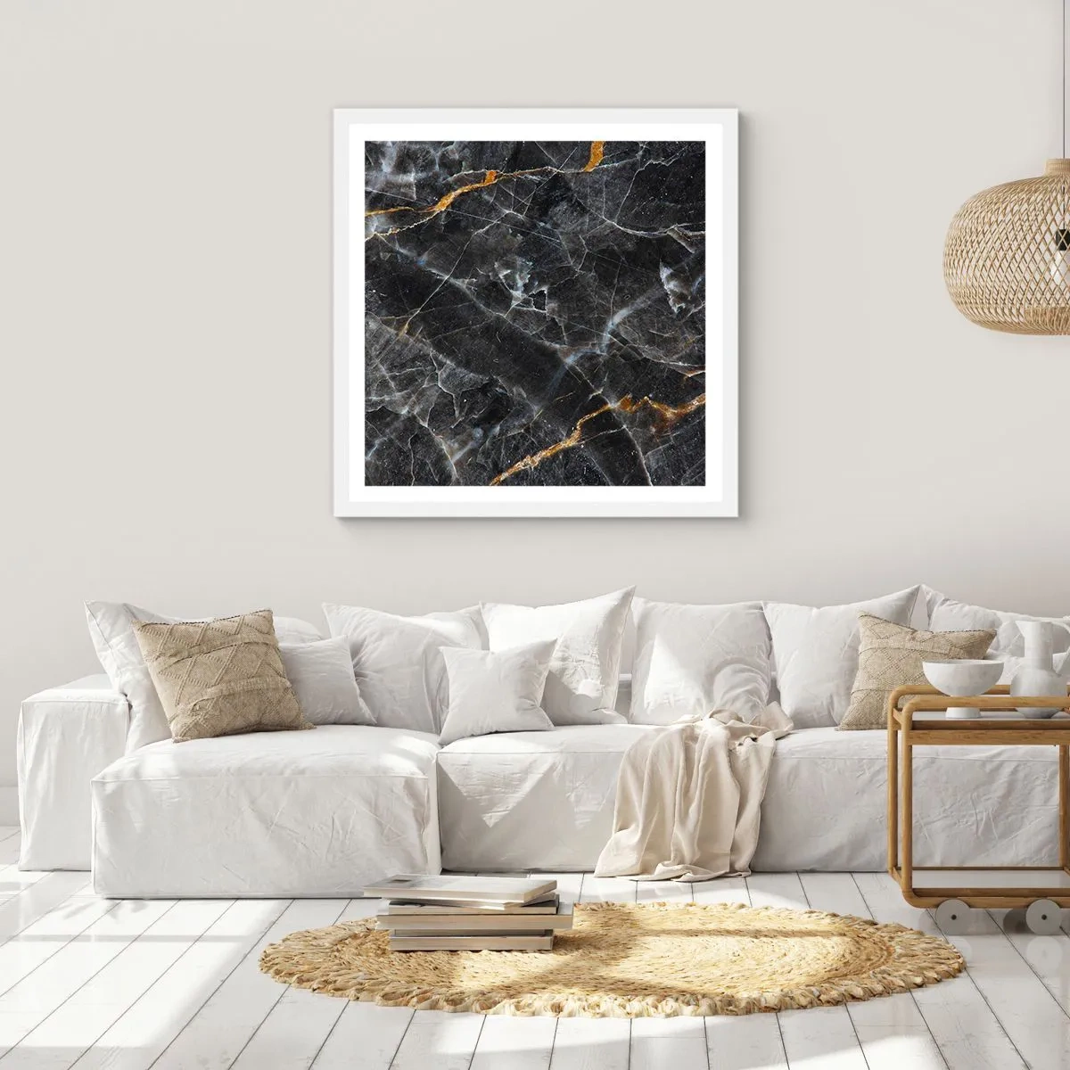 Pôster em moldura branca - A vida interior da pedra - 60x60 cm