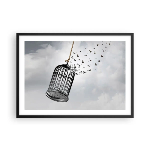 Pôster com moldura preta - Fé... Esperança... Liberdade! - 70x50 cm