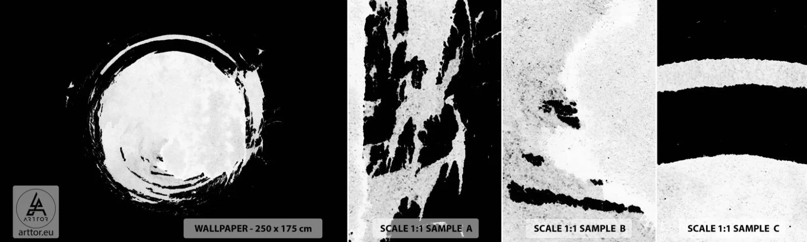 Amostra de Papel de Parede Standard Eco - Boa saída - Roda, Planeta, Lua - 100x30 cm