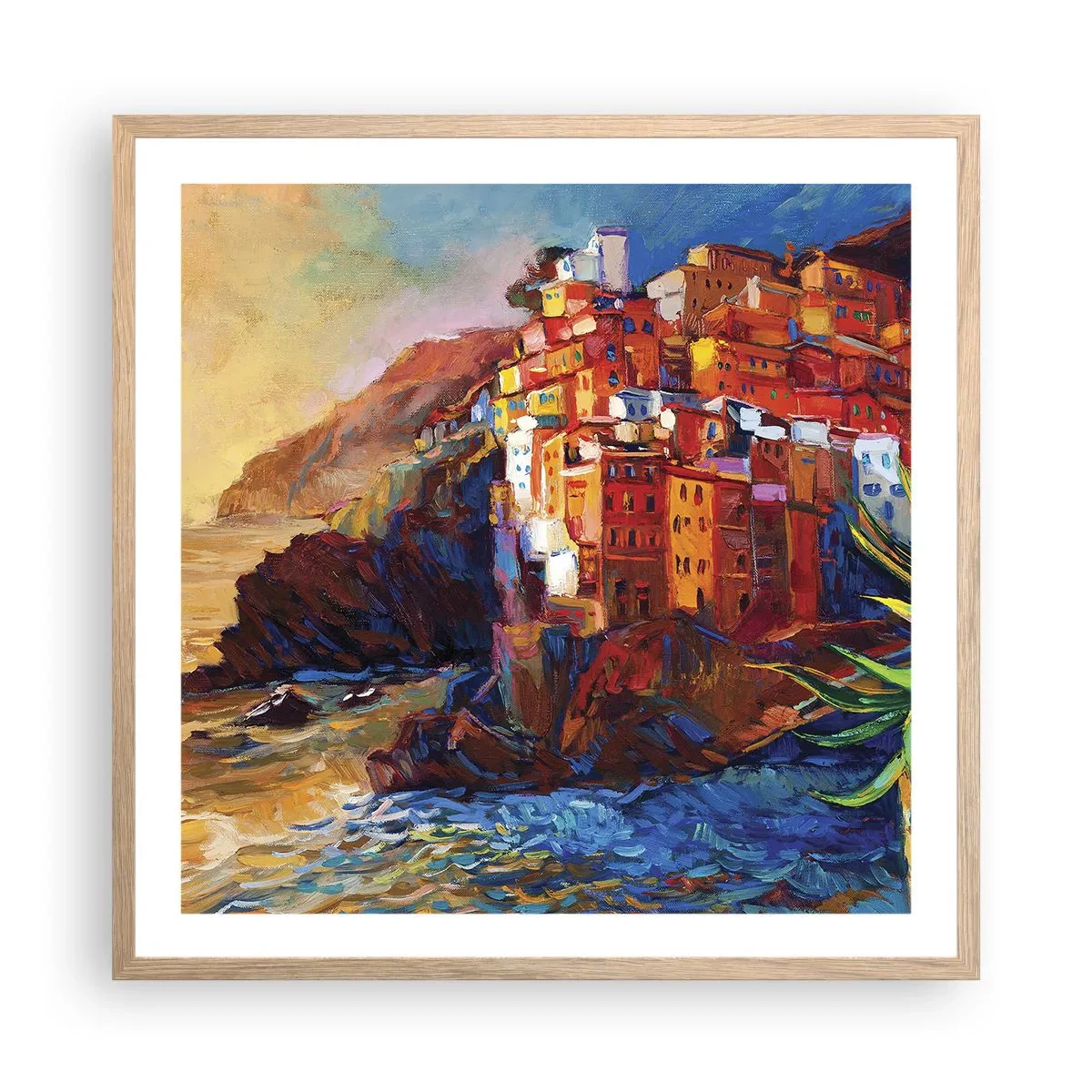 Pôster com moldura de carvalho claro - Vibrações italianas - 60x60 cm