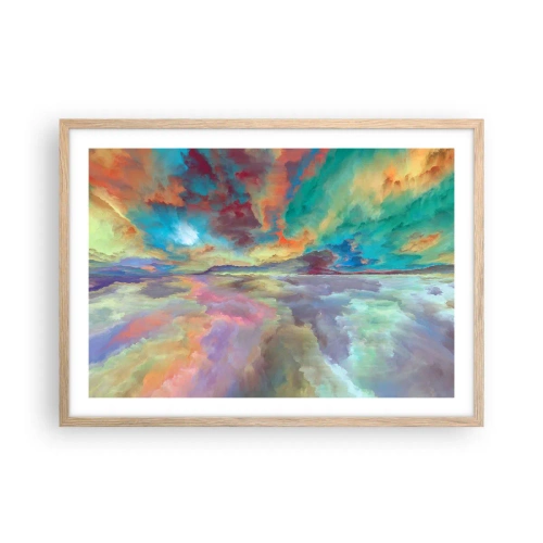 Pôster com moldura de carvalho claro - Dois Céus - 70x50 cm