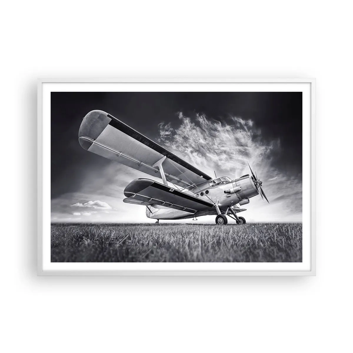 Pôster em moldura branca - Andarilho alado - 100x70 cm