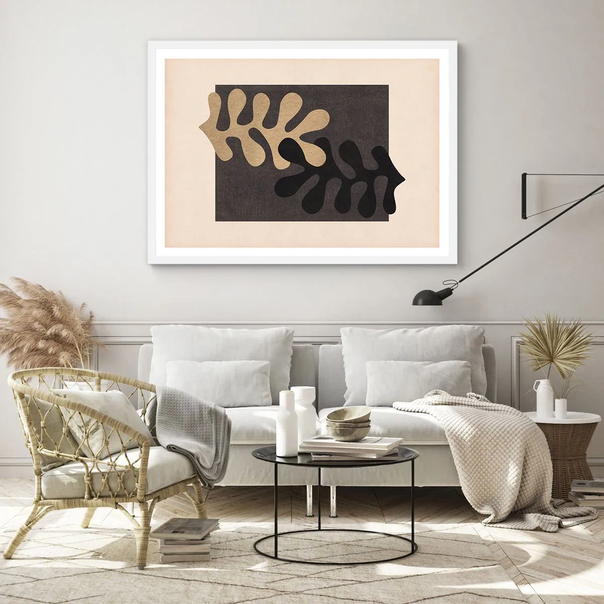 Pôster em moldura branca - Ausência e complemento - 91x61 cm