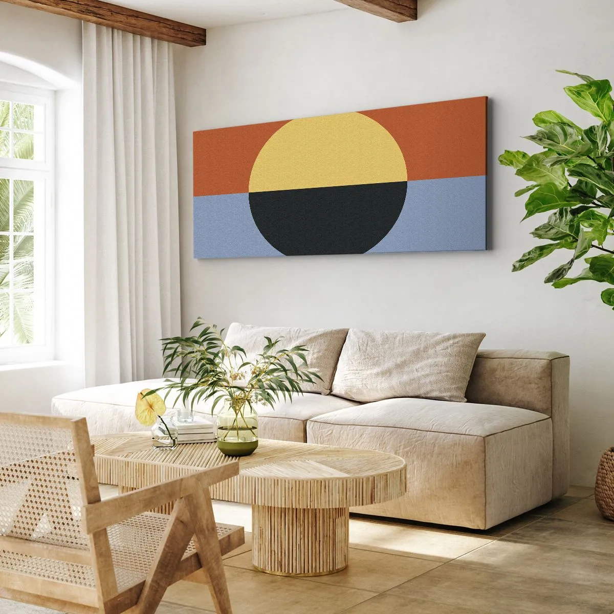 Quadro em tela - Composição do calor e do frio - 100x40 cm