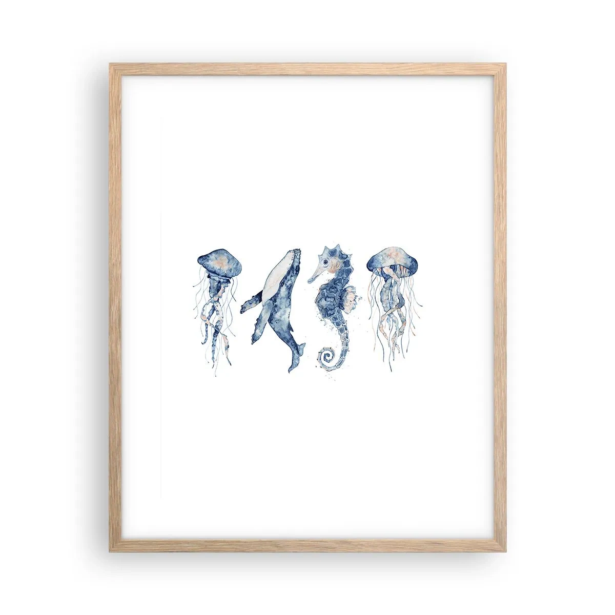 Pôster com moldura de carvalho claro - Maravilhas do mar - 40x50 cm