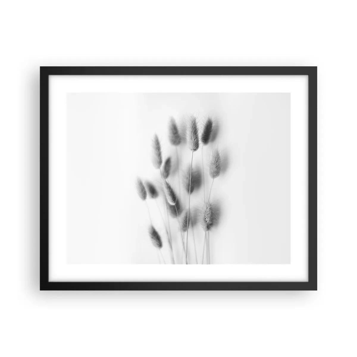 Pôster com moldura preta - Grama fofa - 50x40 cm