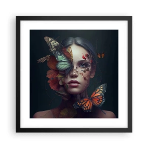 Pôster com moldura preta - Uma metamorfose maravilhosa - 40x40 cm