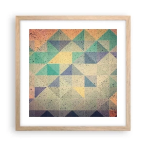 Pôster com moldura de carvalho claro - República dos triângulos - 40x40 cm