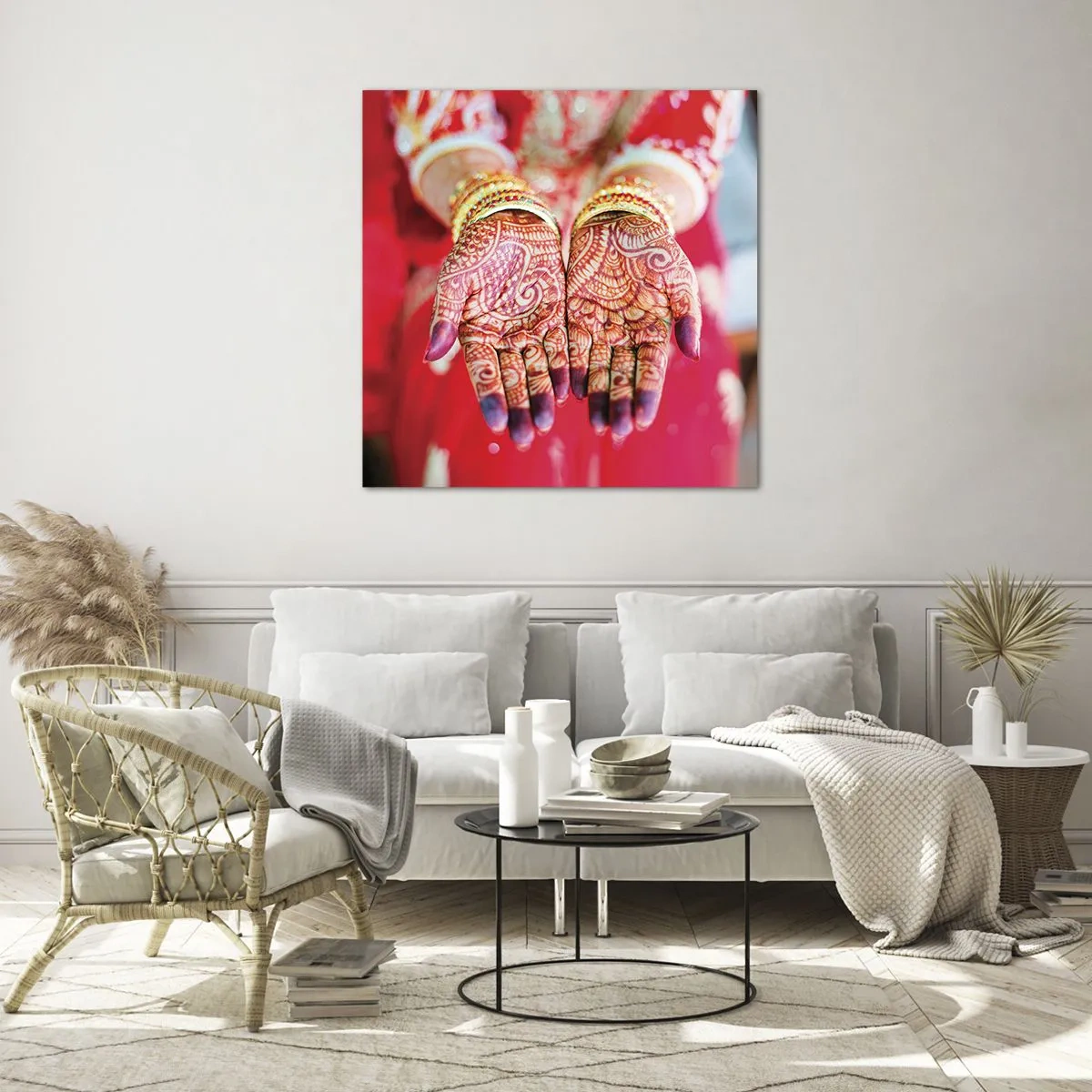 Quadro em vidro - Pronto para alcançar a felicidade - 70x70 cm