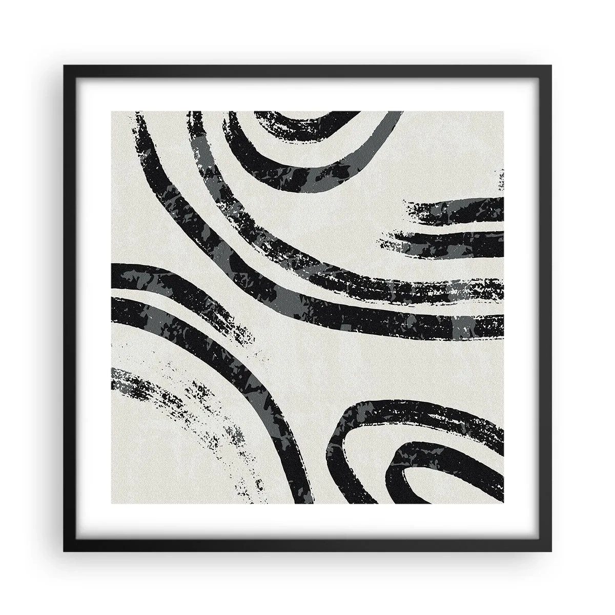 Pôster com moldura preta - Meio parado - 50x50 cm