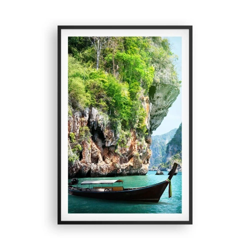 Pôster com moldura preta - Um convite para uma viagem exótica - 61x91 cm