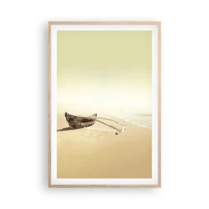 Pôster com moldura de carvalho claro - Memória dos mares do sul - 61x91 cm