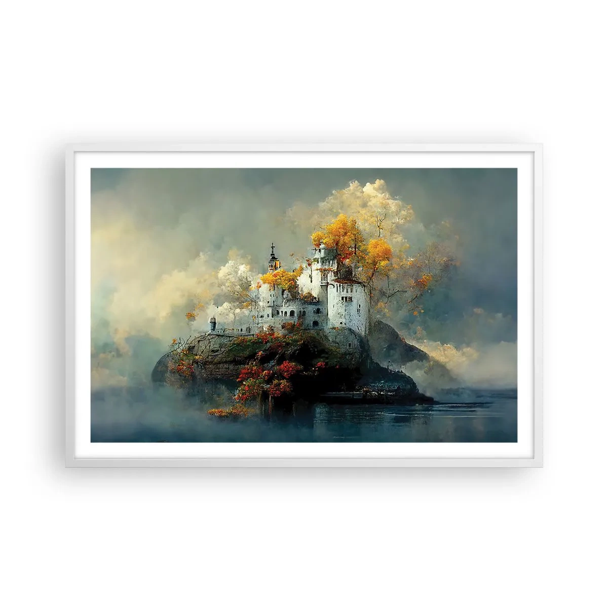 Pôster em moldura branca - O começo de uma história romântica - 91x61 cm