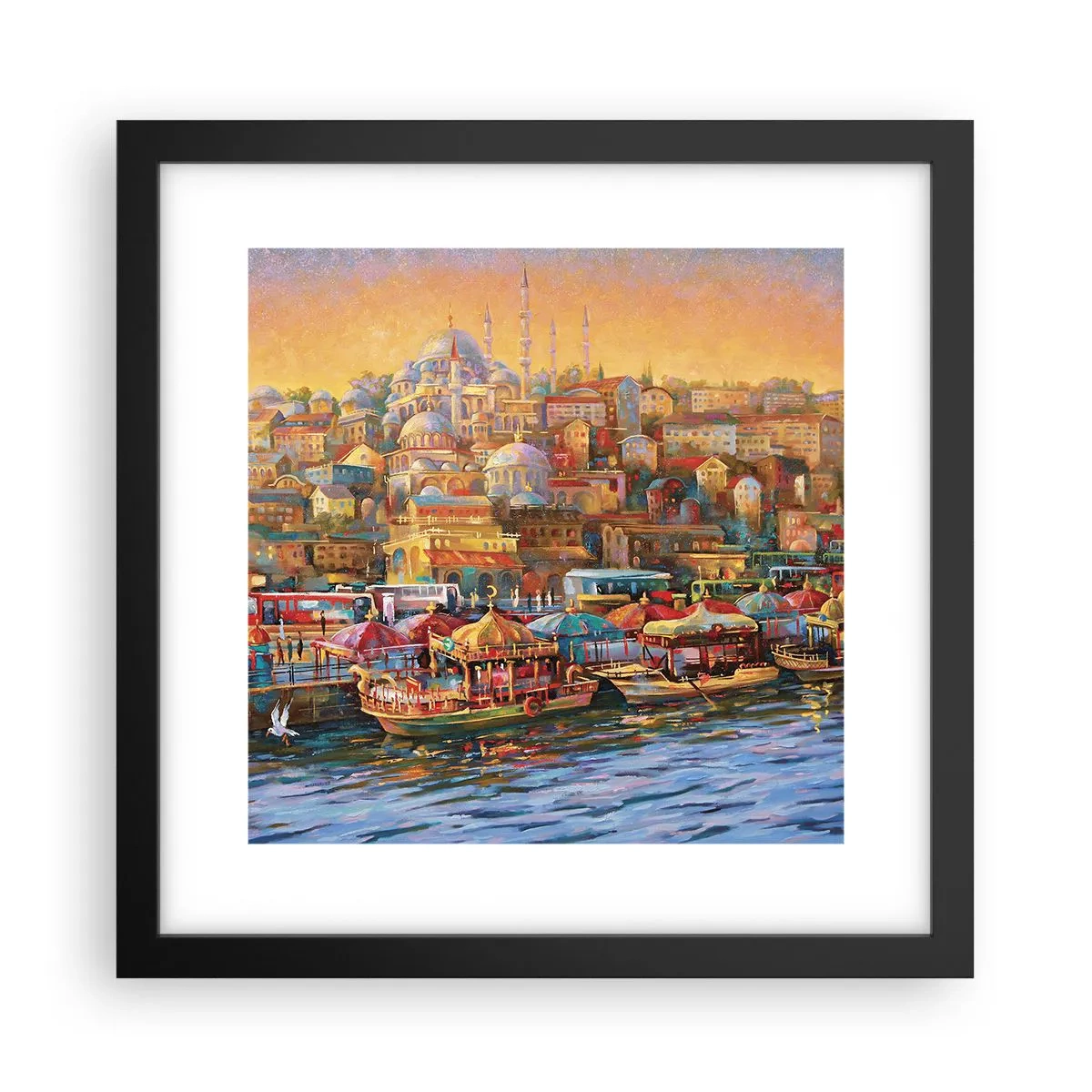Pôster com moldura preta - Conto de Istambul - 30x30 cm