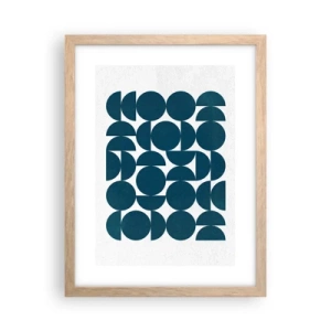 Pôster com moldura de carvalho claro - Círculos e semicírculos - 30x40 cm
