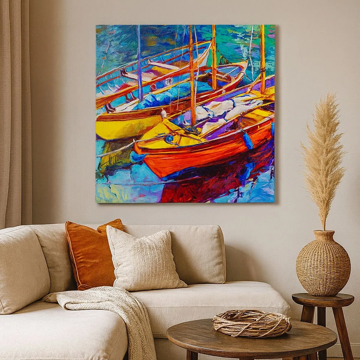 Quadro em tela - Em águas espessas pelas cores - 30x30 cm