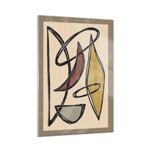 Quadro em vidro - Composição – arcos e ovais - 50x70 cm