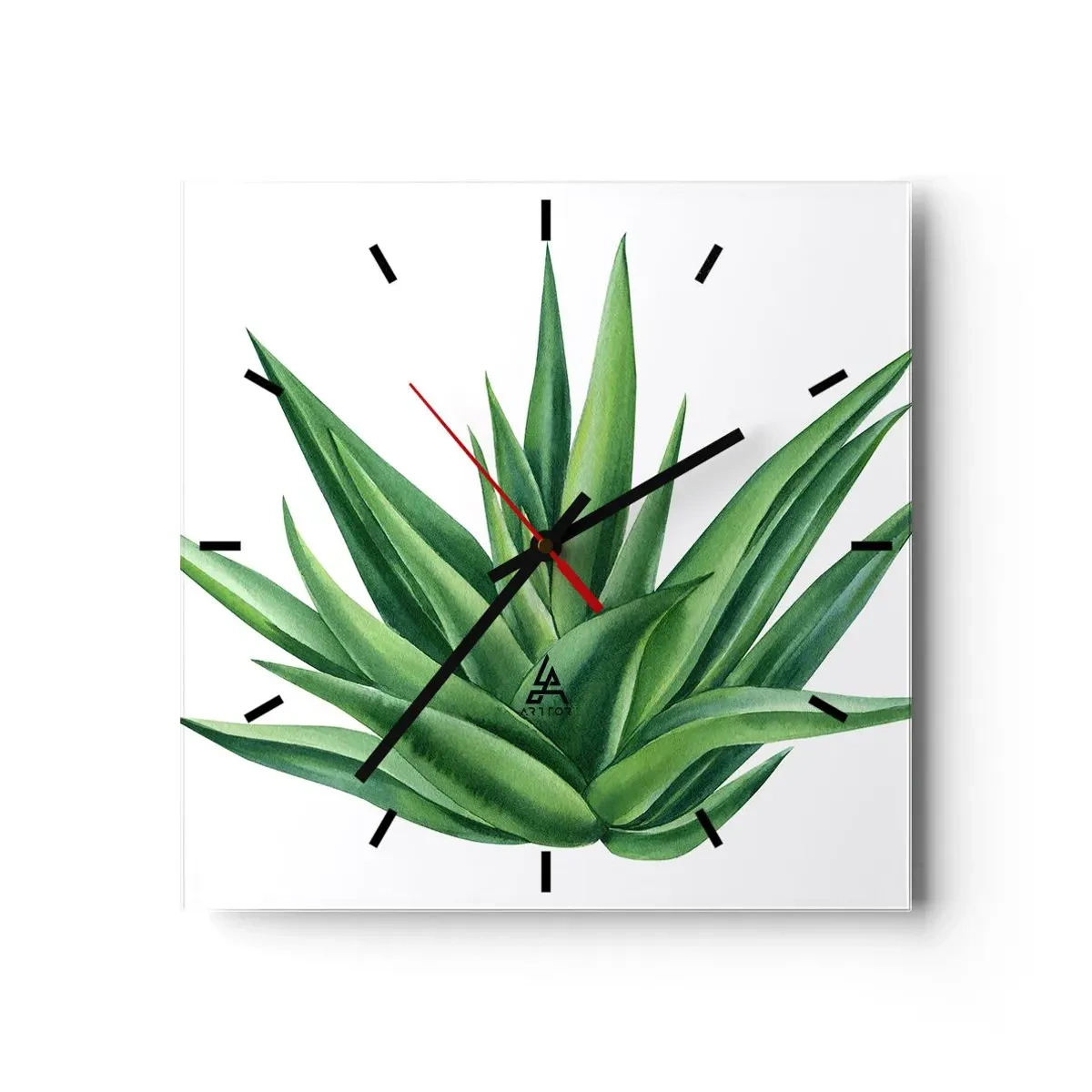 Relógio de parede - Relógio em vidro - Verde – força – vida - 40x40 cm