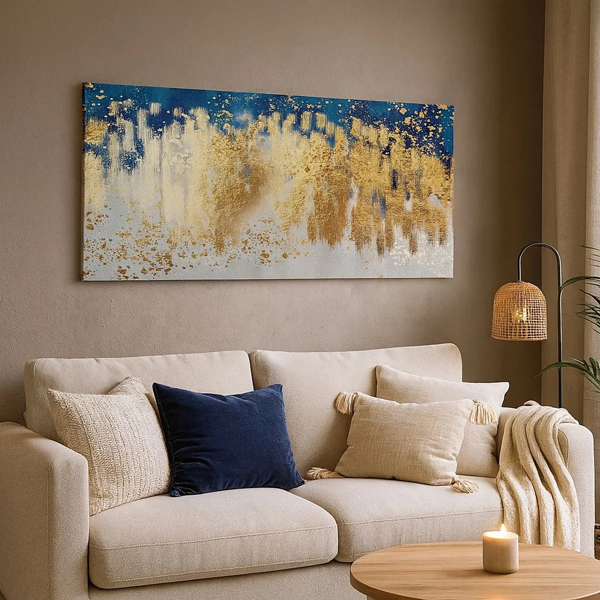 Quadro em tela - Uma composição moderna com brilho - 100x40 cm