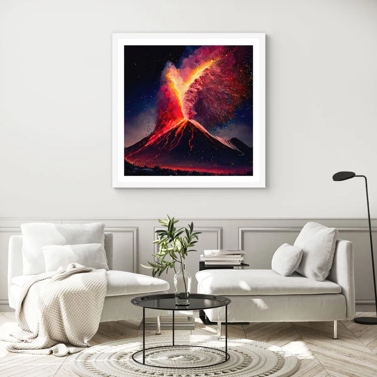 Pôster em moldura branca - Beleza e terror - 40x40 cm