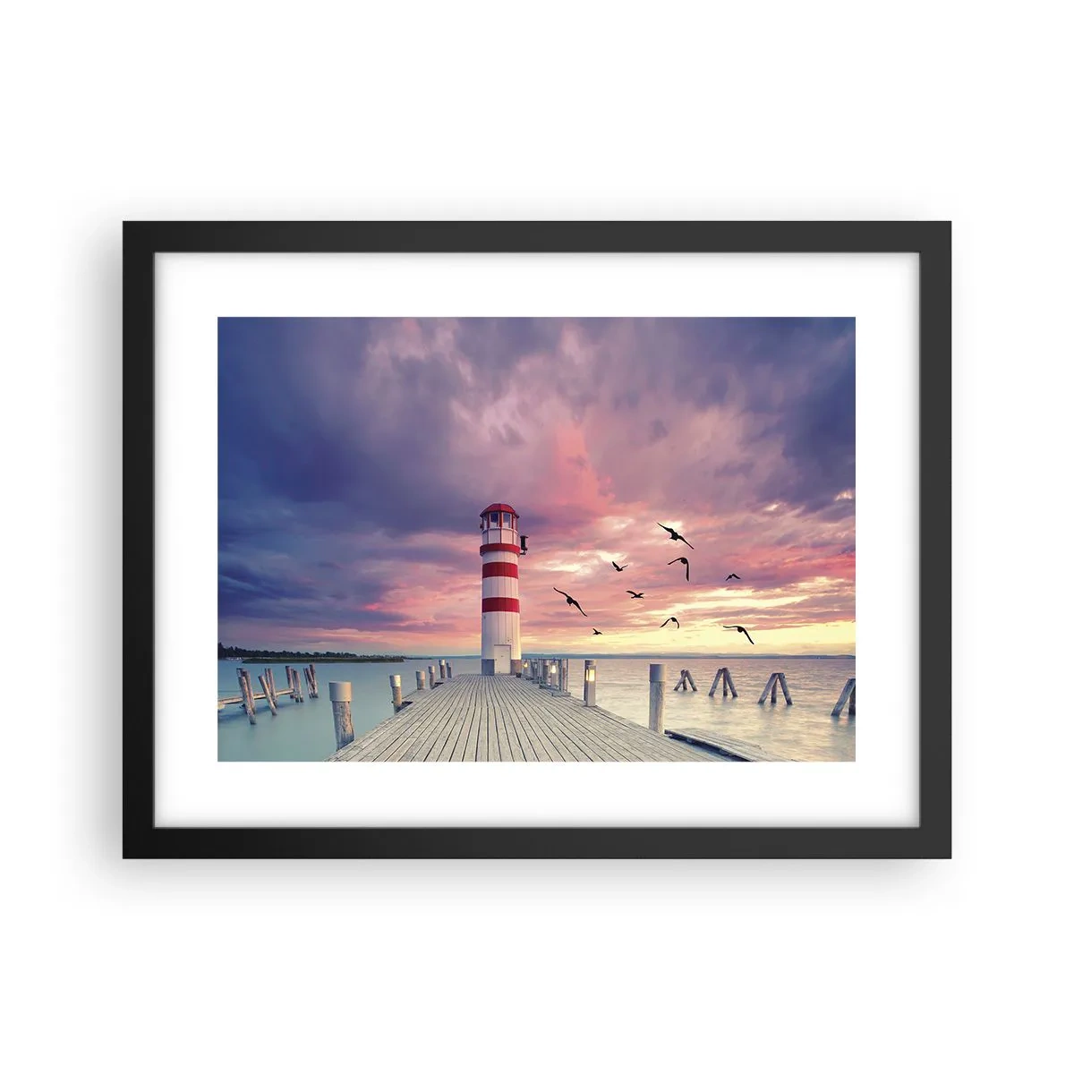 Pôster com moldura preta - Hora de ir ao porto - 40x30 cm