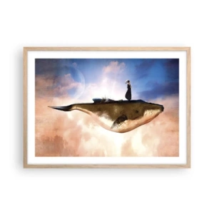 Pôster com moldura de carvalho claro - Uma viagem surreal - 70x50 cm