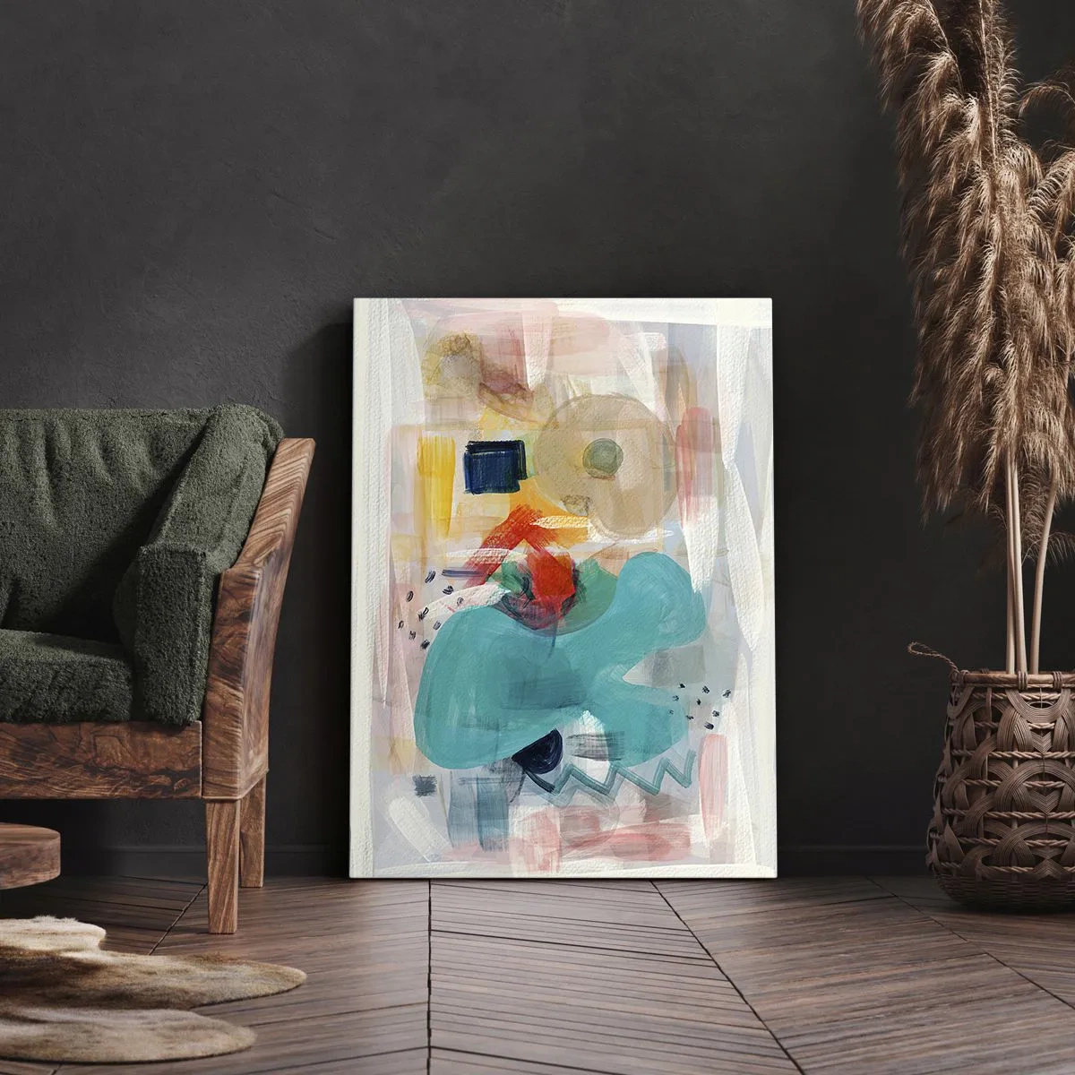 Quadro em tela - Jogo colorido - 80x120 cm