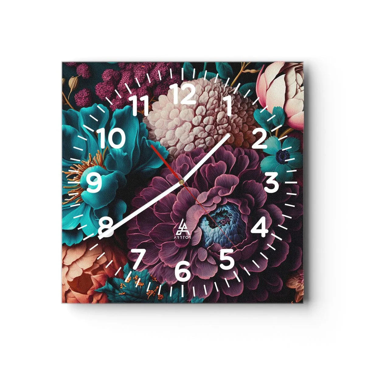 Relógio de parede - Relógio em vidro - Natureza em abundância - 40x40 cm