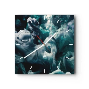 Relógio de parede - Relógio em vidro - Movimento de cores - 40x40 cm