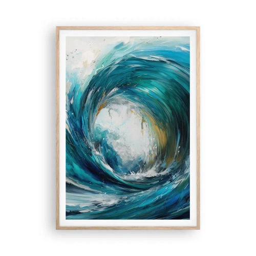 Pôster com moldura de carvalho claro - Portal do mar - 70x100 cm