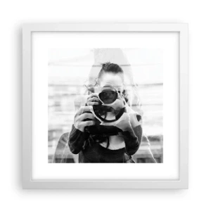 Pôster em moldura branca - Criador e material - 30x30 cm