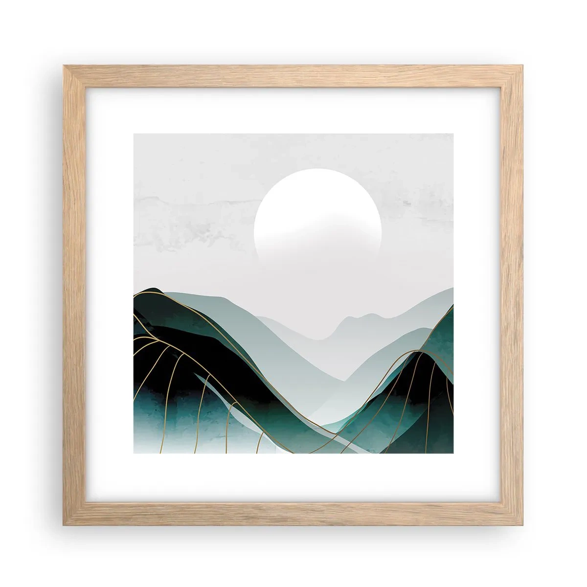 Pôster com moldura de carvalho claro - Em plena majestade - 30x30 cm