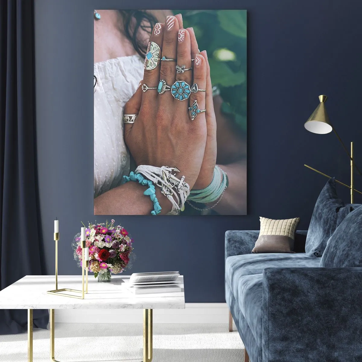 Quadro em vidro - Bem-vindo ao centro do ser - 70x100 cm