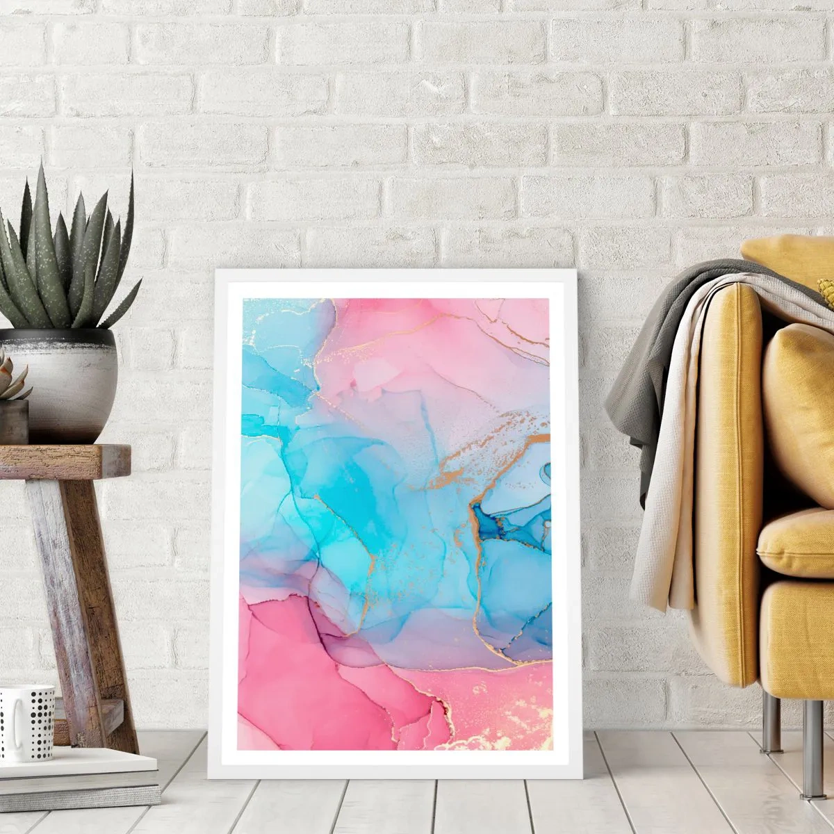 Pôster em moldura branca - Encontro e difusão - 30x40 cm