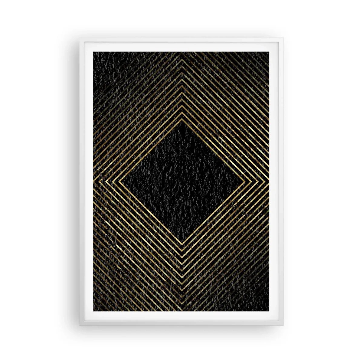 Pôster em moldura branca - Geometria em estilo glamoroso - 70x100 cm