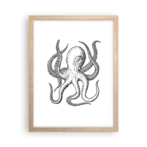 Pôster com moldura de carvalho claro - Dançando com as ondas - 30x40 cm