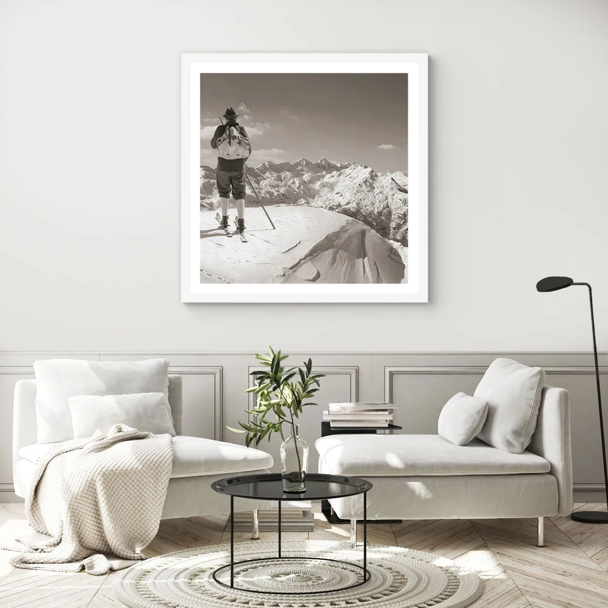 Pôster em moldura branca - E as montanhas são as mesmas - 60x60 cm