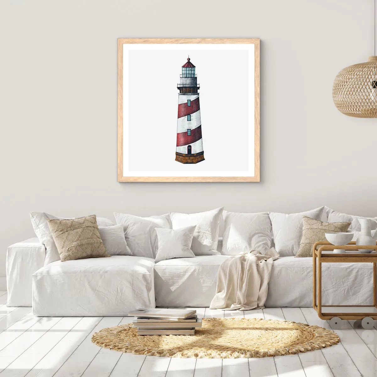 Pôster com moldura de carvalho claro - Sempre em guarda - 60x60 cm