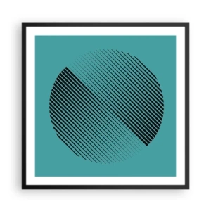 Pôster com moldura preta - Círculo – uma variação geométrica - 60x60 cm