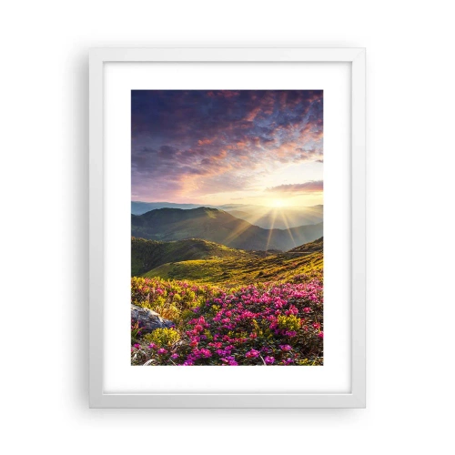 Pôster em moldura branca - A frescura de uma manhã nas montanhas - 30x40 cm