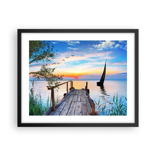 Pôster com moldura preta - Boa noite - 50x40 cm