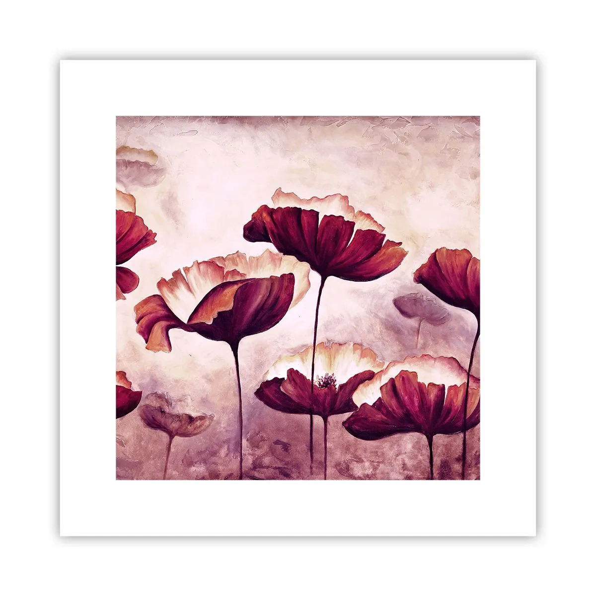 Pôster - Pétala vermelha e branca - 30x30 cm